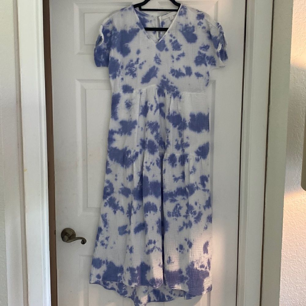 EUC s/s cotton high low midi dress size M